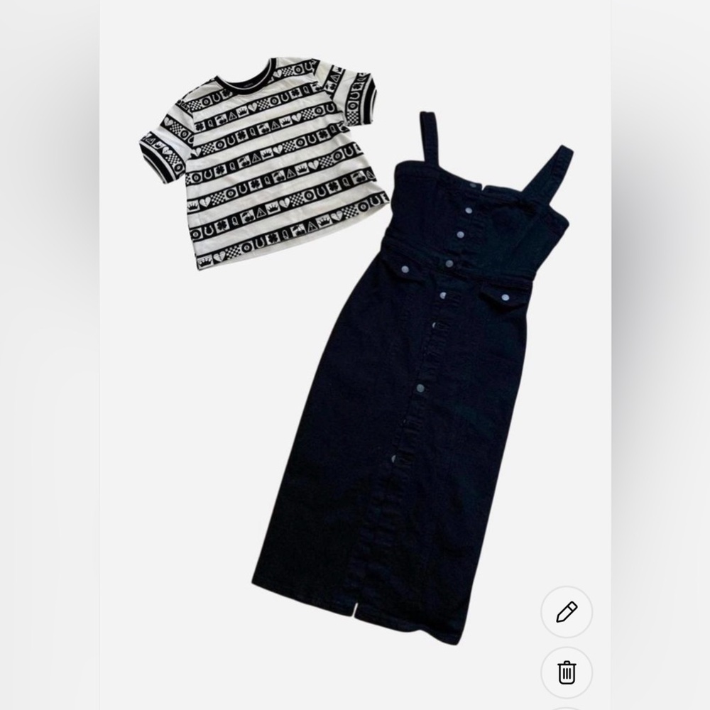 GRLFRND Petra dress in black + free forever 21 t-shirt Like new XS - Picture 3 of 10